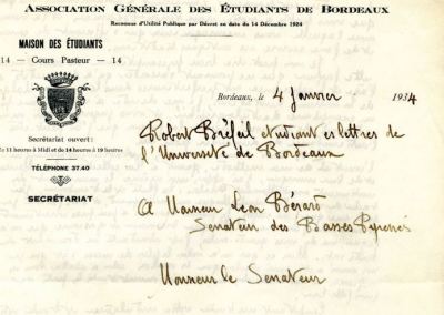 Lettre manuscrite de l'auteur